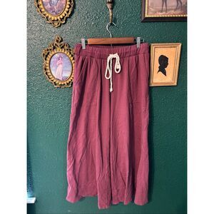 Free People Beach Essential Gaucho Pants Maroon Ankle Wide Leg Small
